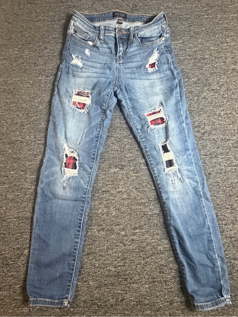 Judy Blue Jeans Womens 5/27 Denim Skinny Fit Stretch Patches